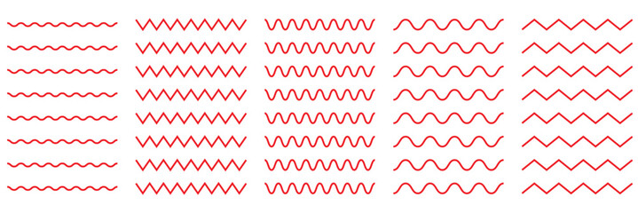 Wavy Pattern Lines Set Vector Design on White Background. 