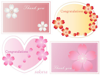 桜■桜とメッセージ入りのメッセージカード