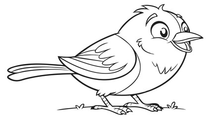 Obraz premium Cute Cartoon Bird Outline drawing vector illustration isolated on transparent background outline images for kids