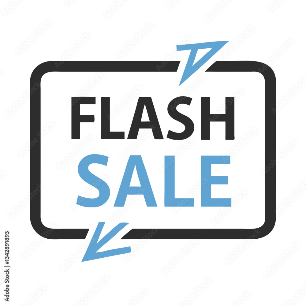 Poster flash sale icon with arrow and text