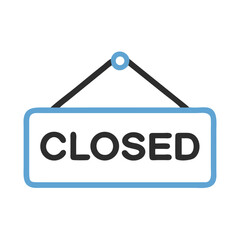 Closed signboard icon for store or business