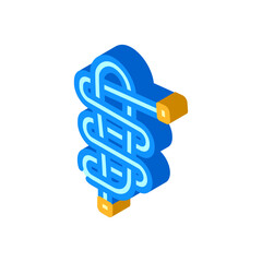 heaving line knot nautical isometric icon vector illustration