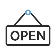 Open signboard icon for store and business