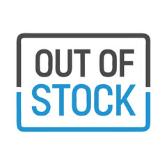 Fototapeta premium Out of stock banner icon with bold text