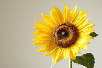 Obraz premium A vibrant yellow sunflower proudly blooms in bright natural light