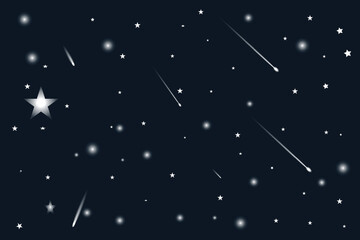 Fototapeta premium starry night sky background. Night sky. Stars, moon in night sky background. Moonlight night sky. Dark blue space background with stars. Universe background design. Wallpaper, template design.