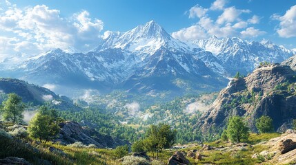 Enchanted Forest Sunrise with Sunbeams and Glittering Air Particles
