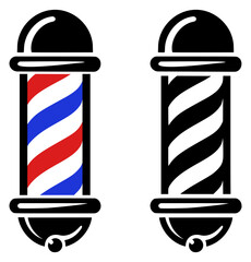 Barber Pole Haircut Hairstyle Shop Sign Logo