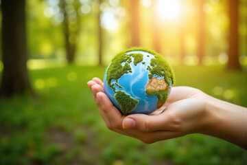 person holding a small earth in their hand
