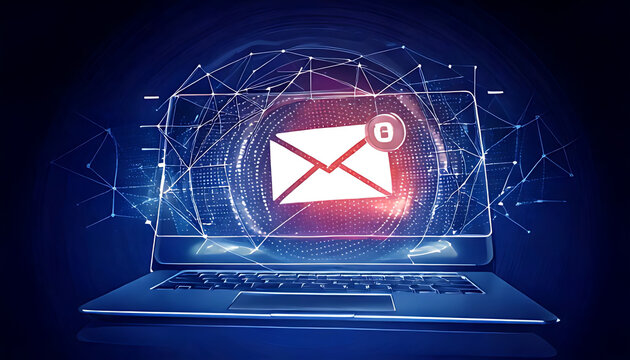 Secure email communication digital workspace graphic design technology abstract online safety