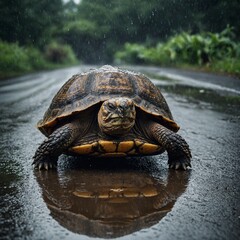 Fototapeta premium turtle on the rocks