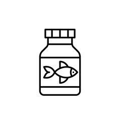 Fish oil pills in a bottle. Healthy fats, omega supplements. Pixel perfect, editable stroke vector icon