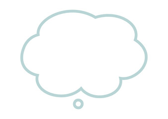雲形の考える吹き出しイラスト素材
