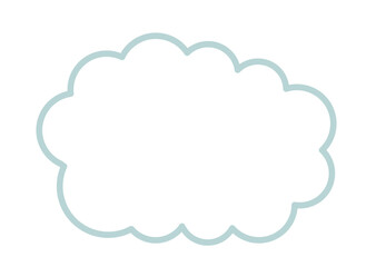 雲形の吹き出し　もこもこの雲