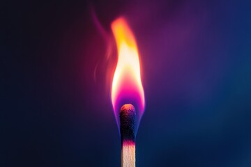 Vibrant Flame of a Match: A Striking Visual