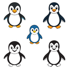 Naklejka premium Penguin Coloring Bundle: Cute and Fun Designs for All Ages
