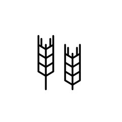 Ears of wheat. Allergen warning, grain-based ingredients. Pixel perfect, editable stroke vector icon