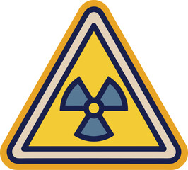 Vector radioactive hazard warning sign, A vector illustration of a triangular radioactive hazard warning sign with a radiation symbol in the center.
