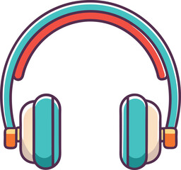 Colorful Headphones Vector Illustration, Modern Headphones Vector Illustration, perfect for music and audio enthusiasts.