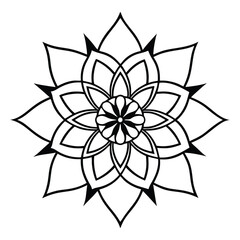 Black and white mandala design vector illustration