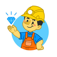 Mascot Illustration of Miners in Retro Style