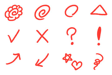 手書き風の採点チェックセット