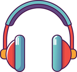 Colorful Headphones Vector Illustration, Modern Headphones Vector Illustration, perfect for music and audio enthusiasts.