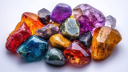 Colorful and Diverse Collection of Natural Gemstones and Crystals