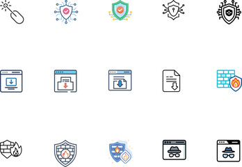 Modern Web And Security Icon Pack.