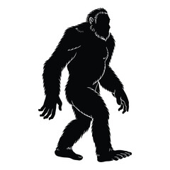 Cryptozoology Silhouette, Vector, Icon, Logo, White Background.