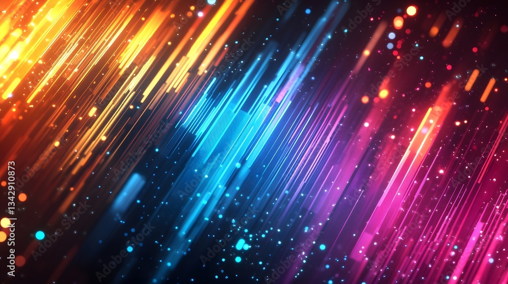 Aufkleber abstract colorful diagonal lines and sparkling particles background