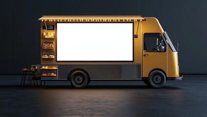 Modern food truck with blank advertising space (2)