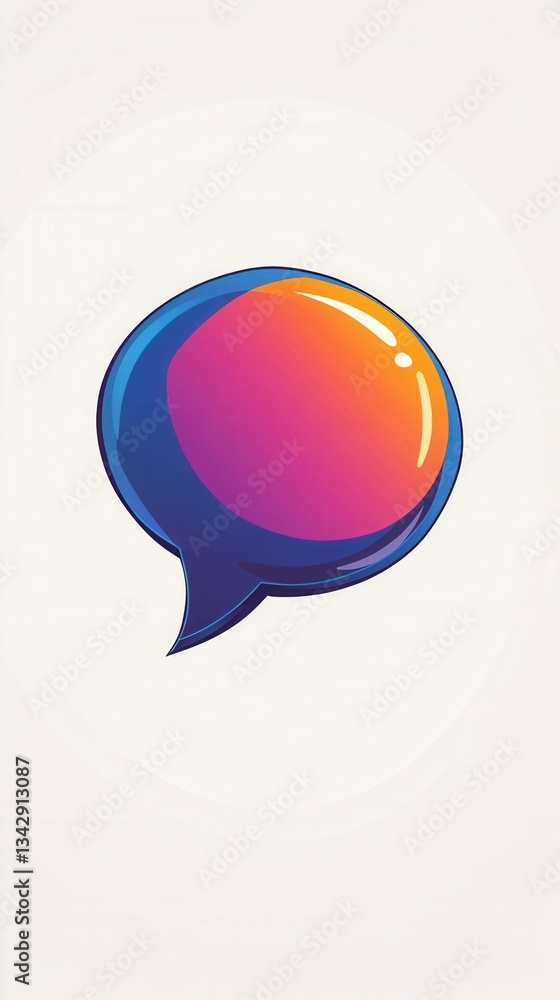 Poster colorful speech bubble icon for communication and messaging design