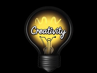 Glowing Creativity Lightbulb Idea.
