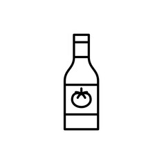 Bottle of ketchup or tomato sauce. Cooking, fast food and health eating. Groceries shopping. Pixel perfect, editable stroke vector icon