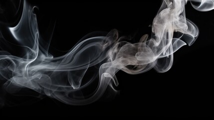Obraz premium Surreal, airy white smoke motion floating seamlessly against a contrasting black background