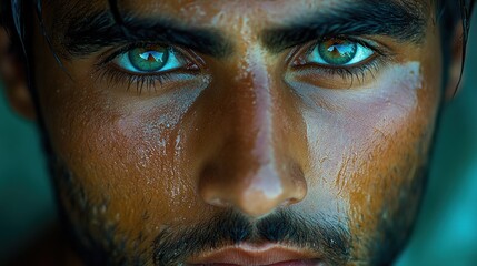 Intense Gaze: A Close-Up Portrait of a Man