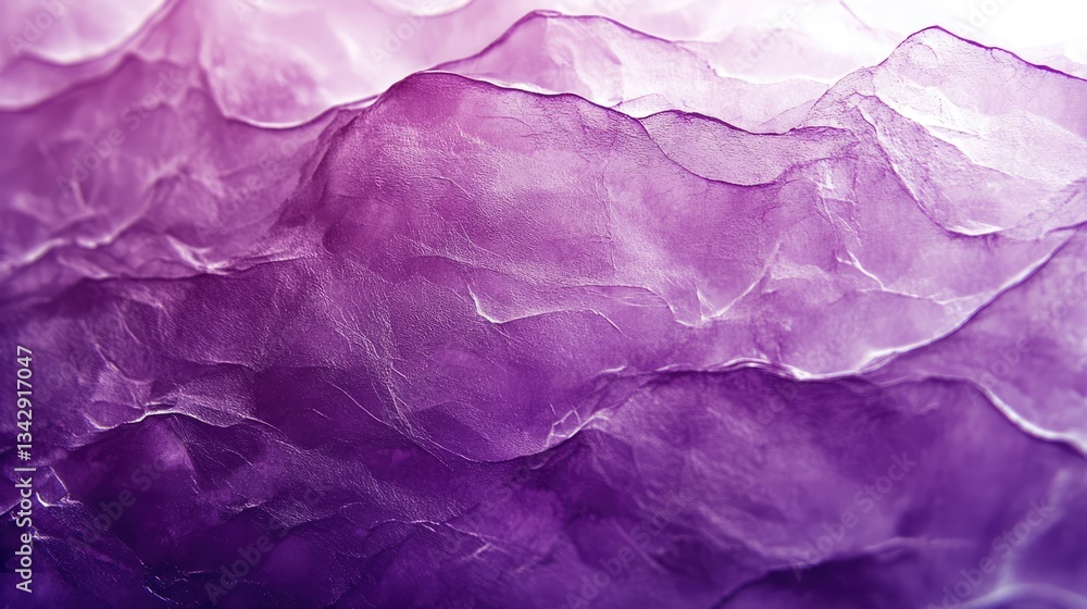 Poster layers of purple abstract artistic forms create a textured design