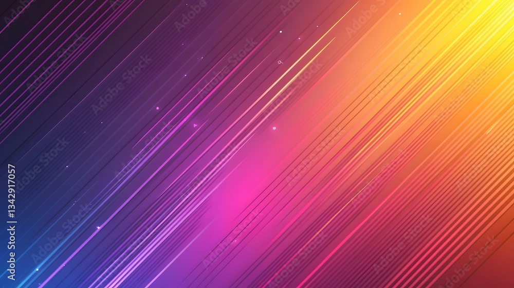 Poster a gradient background featuring diagonal lines in different colors and hues