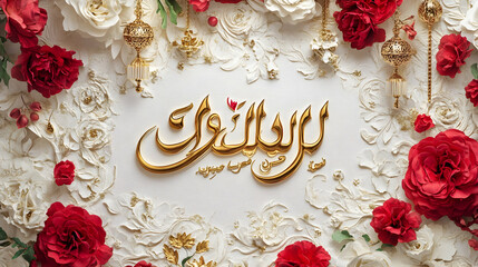  Elegant Eid Mubarak Decoration - Gold and Blue Ornamental Design