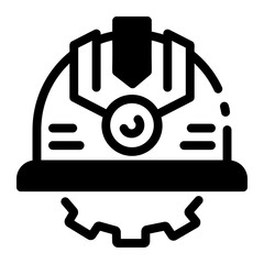 Glyph icon of a construction hard hat
