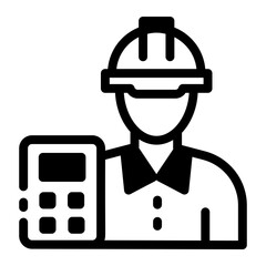 Construction estimate concept icon in glyph style
