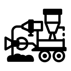 Shotcrete machine vector icon in glyph style

