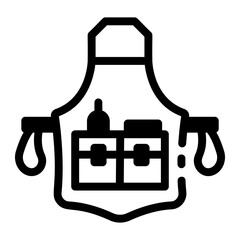 A glyph style icon of a tool apron
