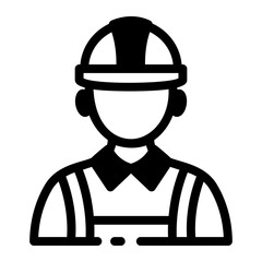 Construction labour engineer icon in glyph style
