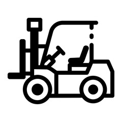 A glyph vector icon of a forklift truck 

