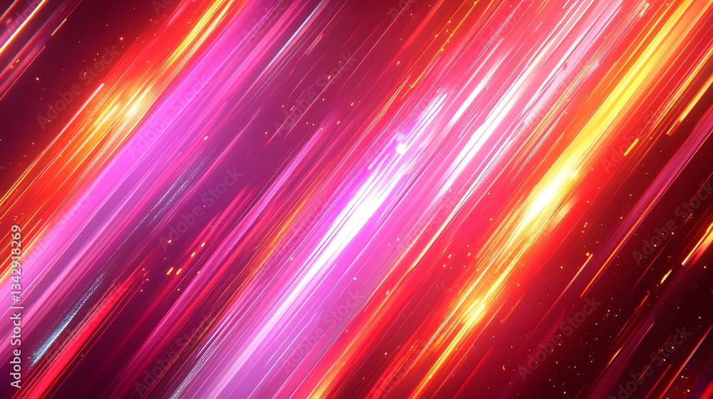 Aufkleber abstract background with vibrant diagonal glowing lines and particles