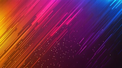 Fototapeta premium Colorful diagonal linear streaks and sparkles on dark background