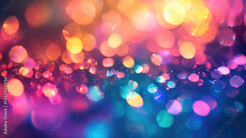 Poster beautiful background features colorful light bokeh and sparkling textures