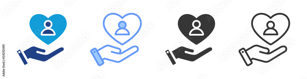 Poster empathy icon set multiple style collection